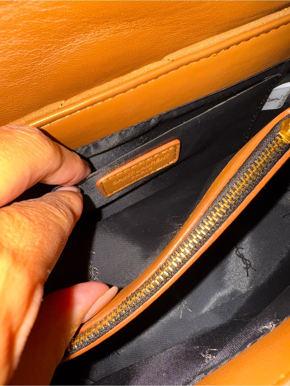 Saint Laurent YSL Loulou Style Chevron Shoulder Bag Gold Chain Dust Bag EUC - Picture 9 of 9